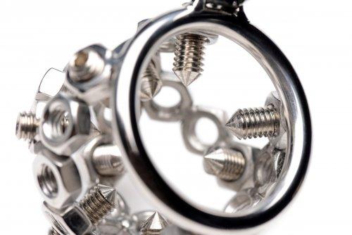 Bolted Chastity Cage With Spikes Stainless Steel-Master Series-Sexual Toys®