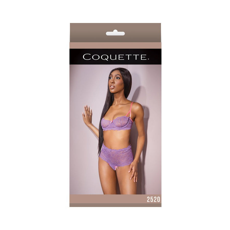Bra &amp; Highwaisted Thong Lavender/Pink L-Coquette-Sexual Toys®
