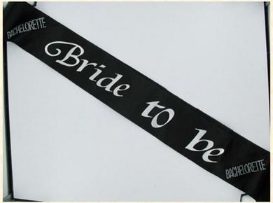 Bride 2B Sash Black W/Clear Stones-blank-Sexual Toys®