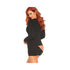 Brushed Rib Romper Long Johns With Cheeky Snap Closure Back Flap. Black X-large-blank-Sexual Toys®