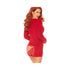 Brushed Rib Romper Long Johns With Cheeky Snap Closure Back Flap. Red X-large-blank-Sexual Toys®