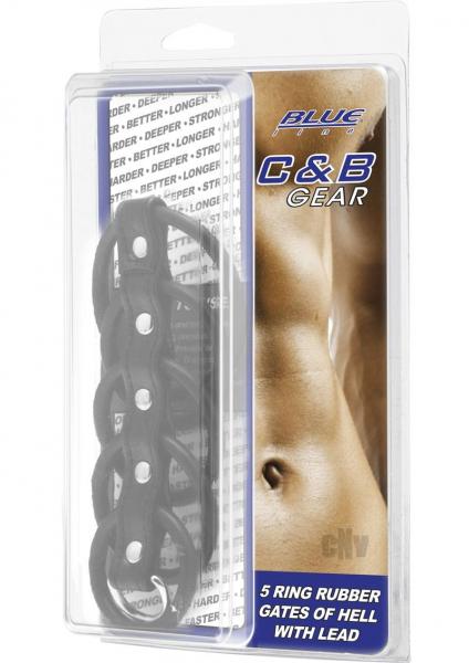 C &amp; B Gear 5 Ring Rubber Gate Of Hell with Lead-Blue Line Men-Sexual Toys®