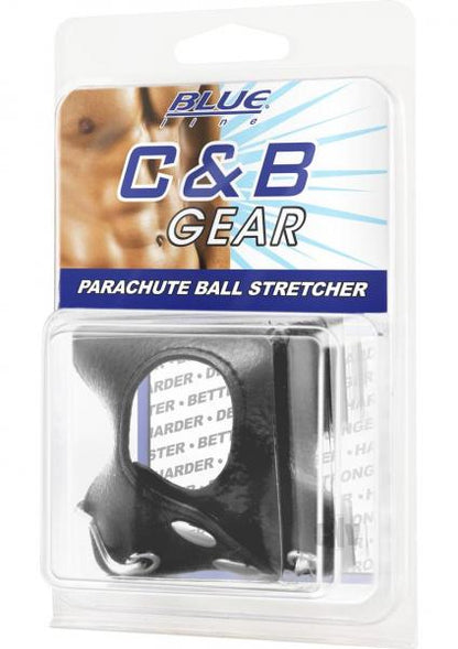 C &amp; B Gear Parachute Ball Stretcher 2 Black-Blue Line Men-Sexual Toys®