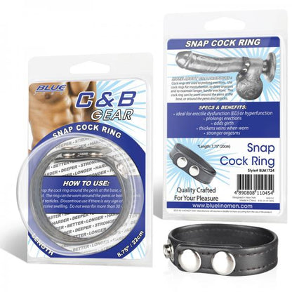 C &amp; B Gear Snap Cock Ring Black-Blue Line Men-Sexual Toys®