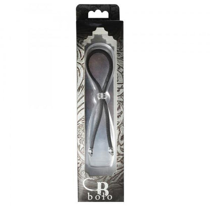 C-ring Lasso Silver Bead Slider W/ Silver Skull Tips Leather-blank-Sexual Toys®