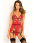 Caged Lace Garter Chemise Red S/M-Rene Rofe-Sexual Toys®