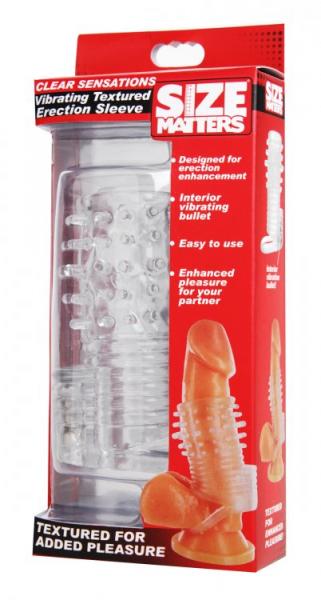 Clear Sensations Vibrating Textured Erection Sleeve-Size Matters-Sexual Toys®