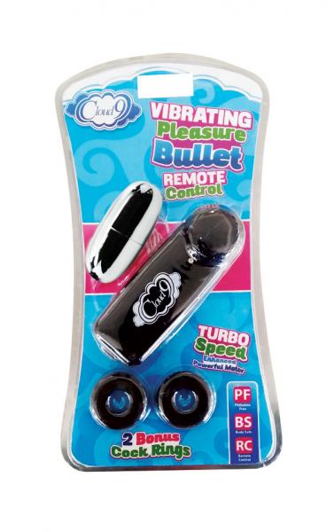 Cloud 9 Bullet Vibrator with Cock Rings Black-Cloud 9-Sexual Toys®