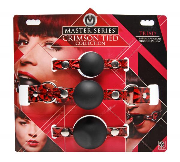 Crimson Tied Triad Interchangeable Silicone Ball Gag-Master Series-Sexual Toys®