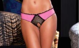 Crotchless Frills Panty with Back Bows Pink M/L-Rene Rofe-Sexual Toys®