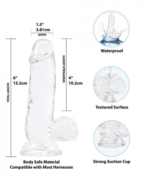 Crystal Addiction Dong 6 inches Clear-Crystal Addiction-Sexual Toys®