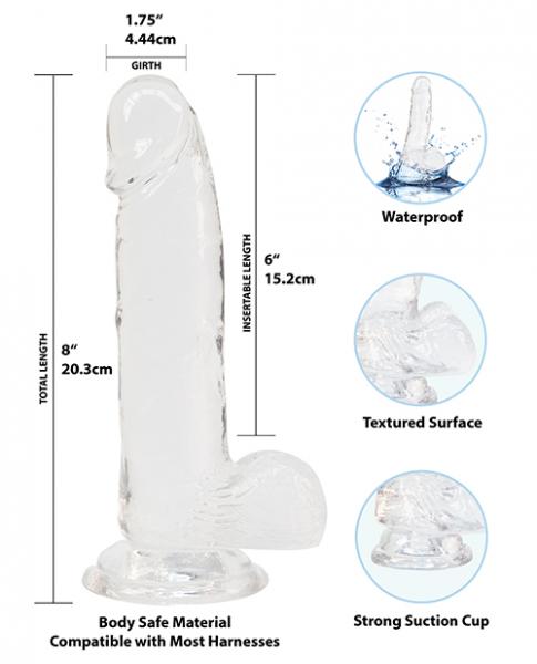 Crystal Addiction Dong 8 inches Clear-Crystal Addiction-Sexual Toys®