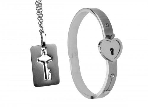 Cuffed Locking Bracelet, Key Necklace Tungsten Steel-Master Series-Sexual Toys®