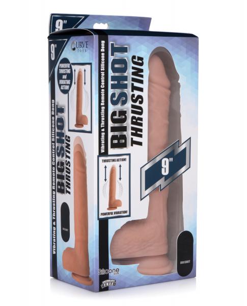 Curve Novelties Big Shot 9&quot; Thrusting Dildo W/remote Control - Flesh-Big Boy-Sexual Toys®