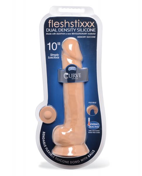 Curve Novelties Fleshstixxx 10&quot; Dildo W/balls - Tan-Curve-Sexual Toys®