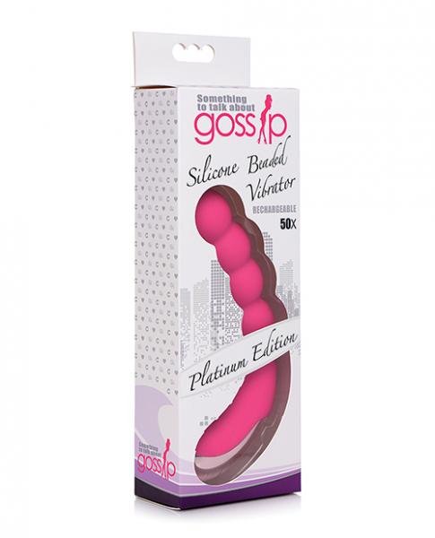 Curve Novelties Gossip Silicone Beaded Vibrator 50x - Magenta-Curve-Sexual Toys®
