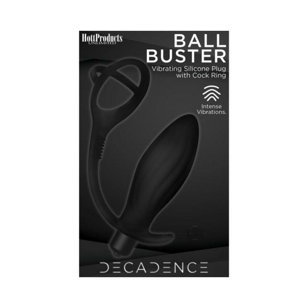 Decadence Ball Buster Anal Plug With Ring Black-blank-Sexual Toys®
