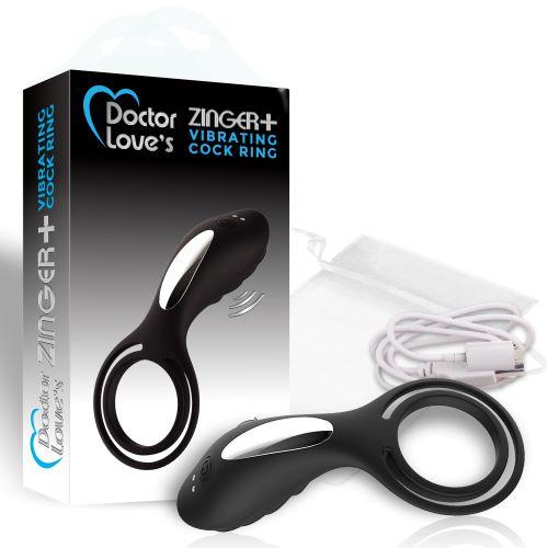 Doctor Love Zinger+ Vibrating Rechargeable Cock Ring Black-Doctor Love&