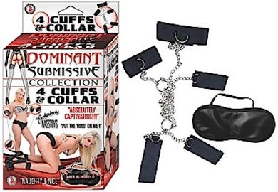 Dominant Submissive 4 Cuffs and Collar Black-Nasstoys-Sexual Toys®
