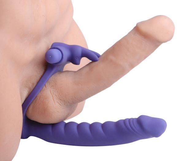 Double Delight Dual Penetration Vibrating Rabbit C Ring-Frisky-Sexual Toys®