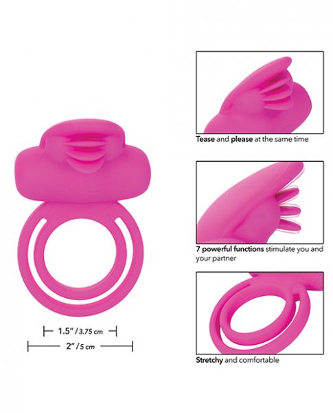 Dual Clit Flicker Enhancer Vibrating Cock Ring Pink-Enhancers-Sexual Toys®