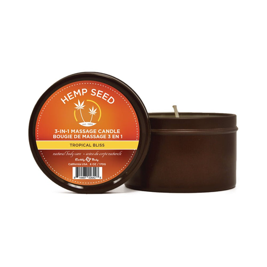 Earthly Body Hemp Seed 3-in-1 Candle 6oz - Tropical Bliss-blank-Sexual Toys®