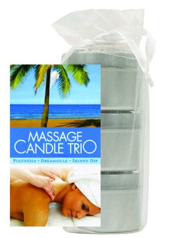 Earthly body massage candle trio gift bag - 2 oz skinny dip, dreamsicle, and polynesia-blank-Sexual Toys®