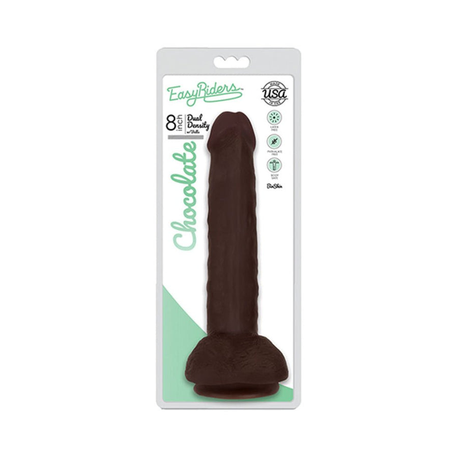 Easy Riders 8 inches Dual Density Dildo With Balls Brown-Curve Novelties-Sexual Toys®
