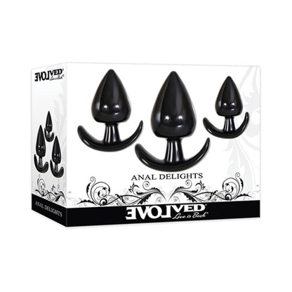 Evolved Anal Delights Butt Plug Set Of 3 - Black-Evolved-Sexual Toys®