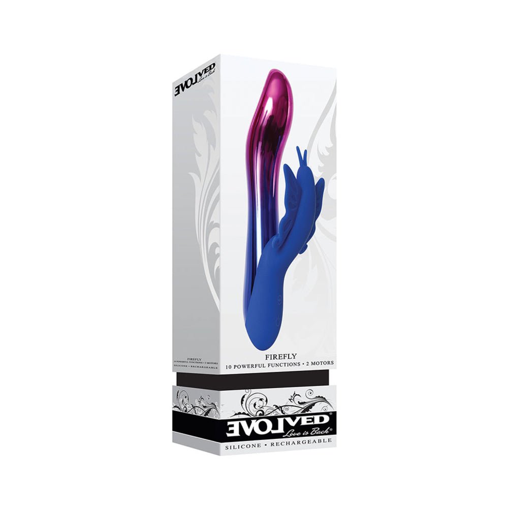 Evolved Firefly Light Up Vibrator 2 Motors 10 Function Usb Rechargeable Cord Included Waterproof-Evolved-Sexual Toys®