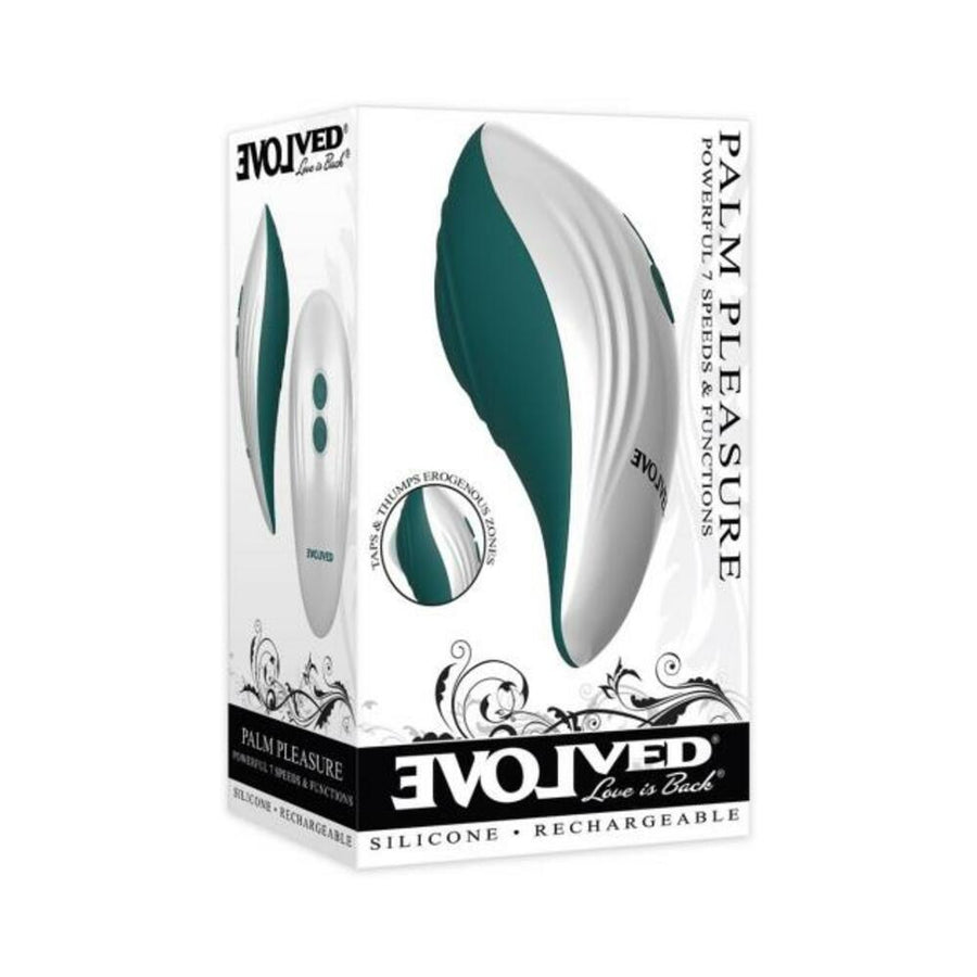 Evolved Palm Pleasure Teal/White-Evolved-Sexual Toys®