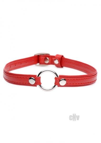 Fiery Pet Leather Choker With Silver Ring-Master Series-Sexual Toys®