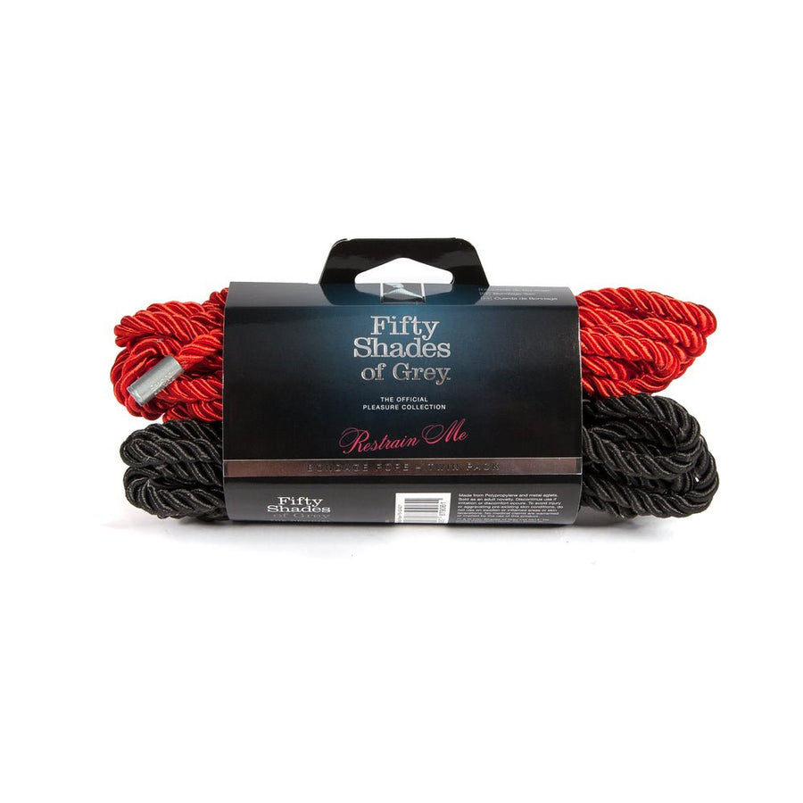 Fifty Shades Of Grey Restrain Me Bondage Rope Twin Pack (1 Red/ 1 Black)-LoveHoney-Sexual Toys®