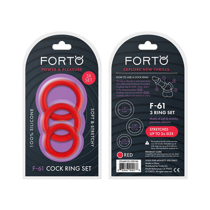 Forto F-61: 3 Piece C-ring Set 100% Silicone-Forto-Sexual Toys®