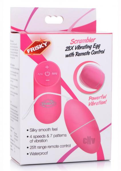 28x Scrambler Vibrating Egg With Remote Control - Pink-Frisky-Sexual Toys®