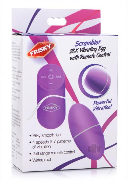 28x Scrambler Vibrating Egg With Remote Control - Purple-Frisky-Sexual Toys®