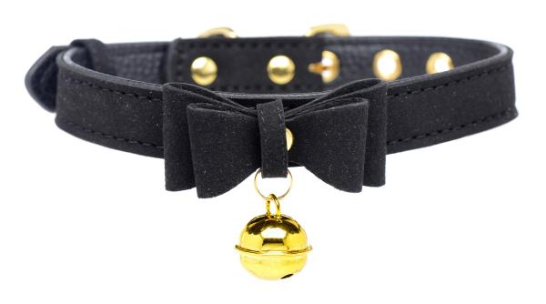 Golden Kitty Cat Bell Collar - Black/gold-Master Series-Sexual Toys®