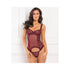 Grand Finale 2pc Ruffle Teddy Burgundy M/l-blank-Sexual Toys®