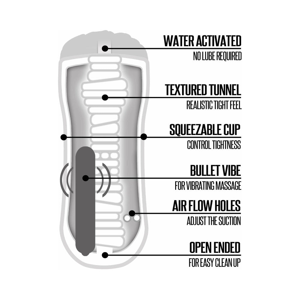 Happy Ending Self-lubricating, Vibrating Shower Stroker - Pussy-blank-Sexual Toys®