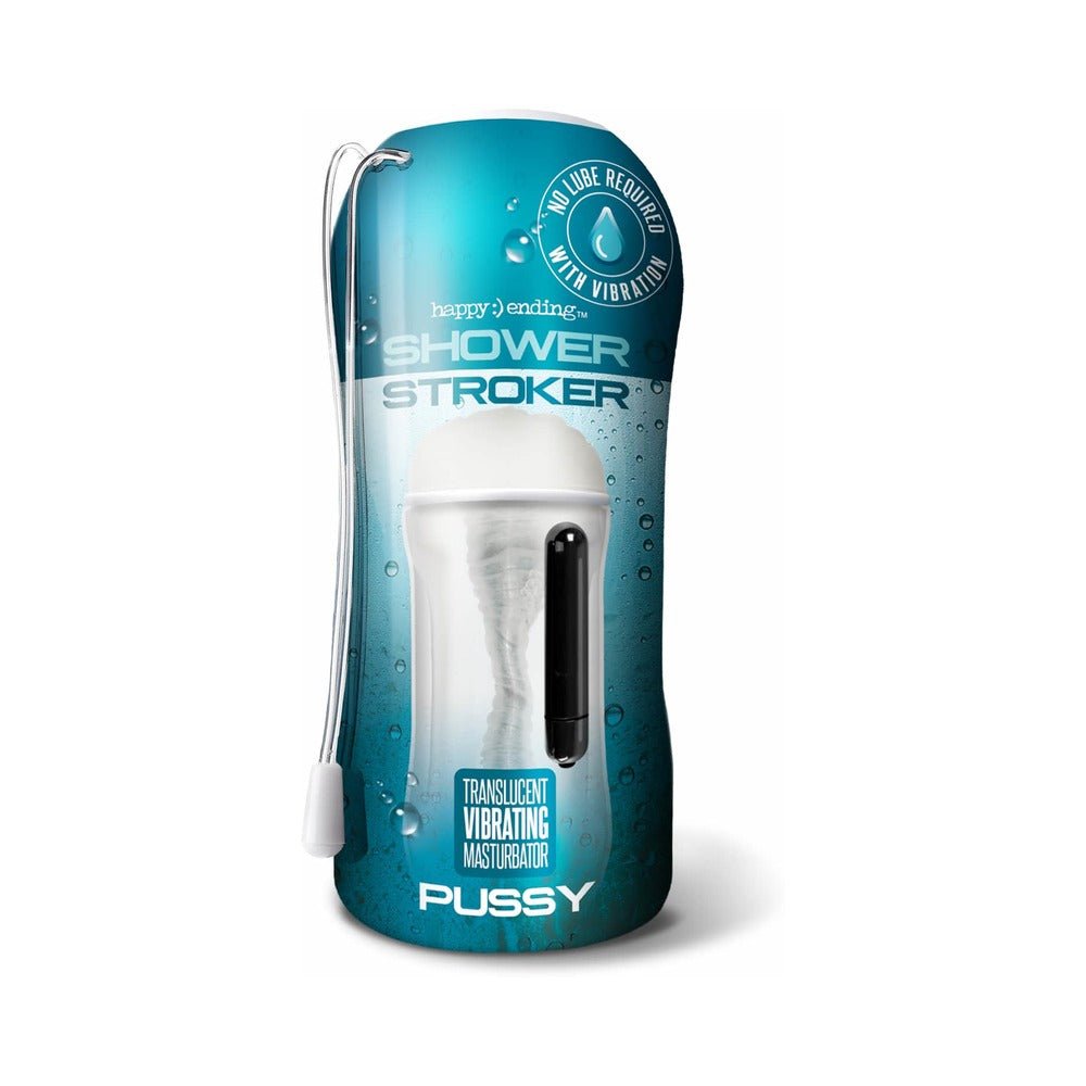 Happy Ending Self-lubricating, Vibrating Shower Stroker - Pussy-blank-Sexual Toys®