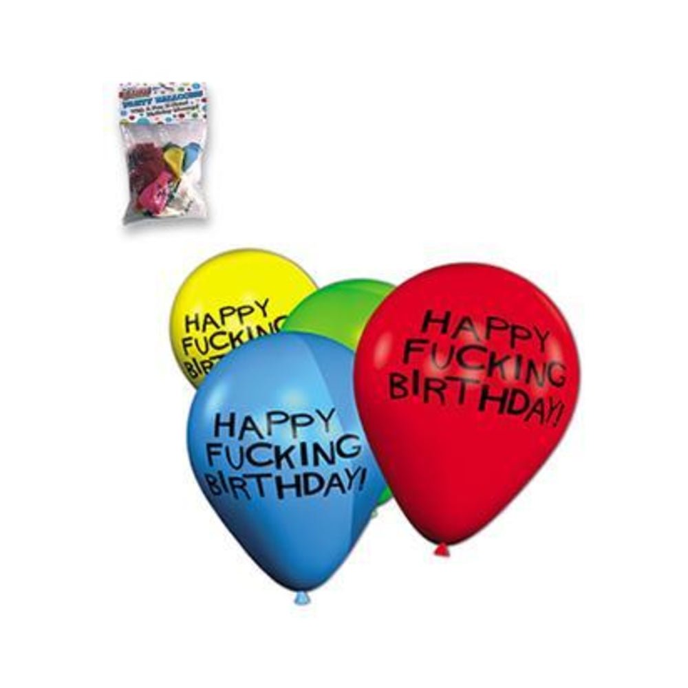 Happy Fucking Birthday 11in Balloons - 8 Per Pack-blank-Sexual Toys®