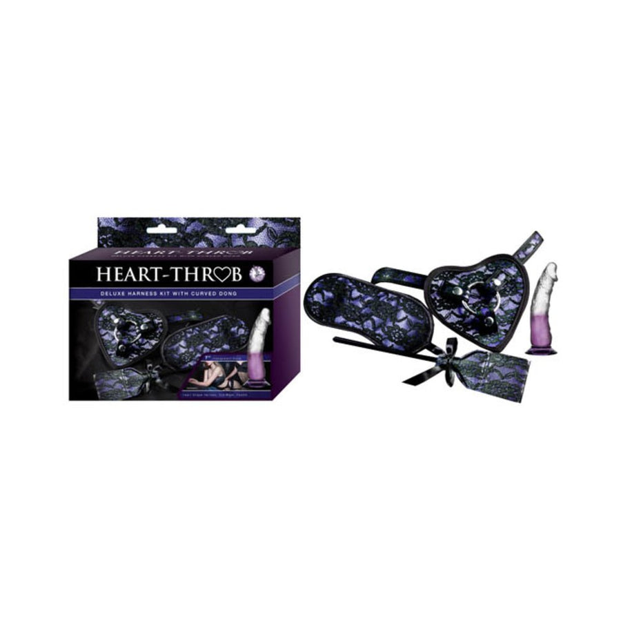 Heart-on Deluxe Harness Kit With Curved Dong Purple-Nasstoys-Sexual Toys®