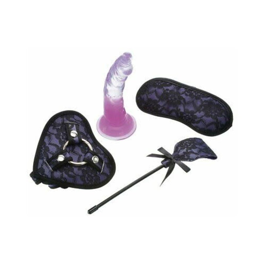 Heart-on Deluxe Harness Kit With Curved Dong Purple-Nasstoys-Sexual Toys®