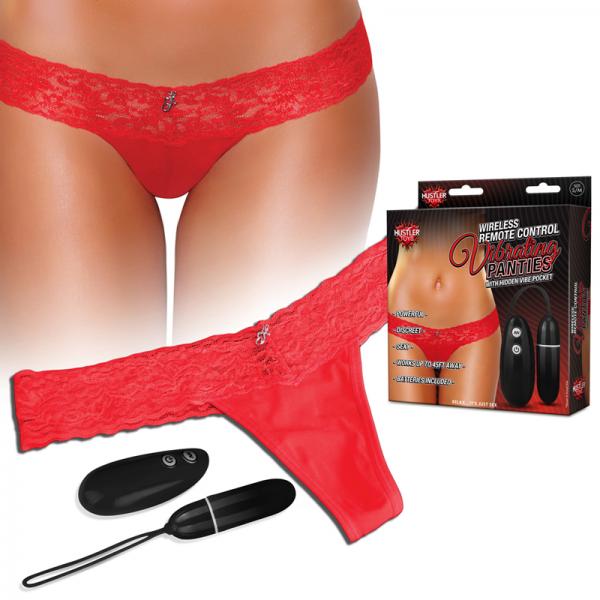 Hustler Wireless Remote Control Vibrating Panties Red M/L-blank-Sexual Toys®