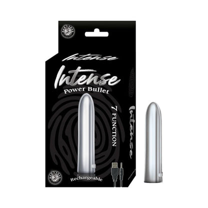 Intense Power Bullet Rechargeable 7 Function Usb Cord Included Waterproof Silver-Nasstoys-Sexual Toys®