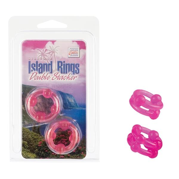 Island Double Stacker Rings -Pink-blank-Sexual Toys®