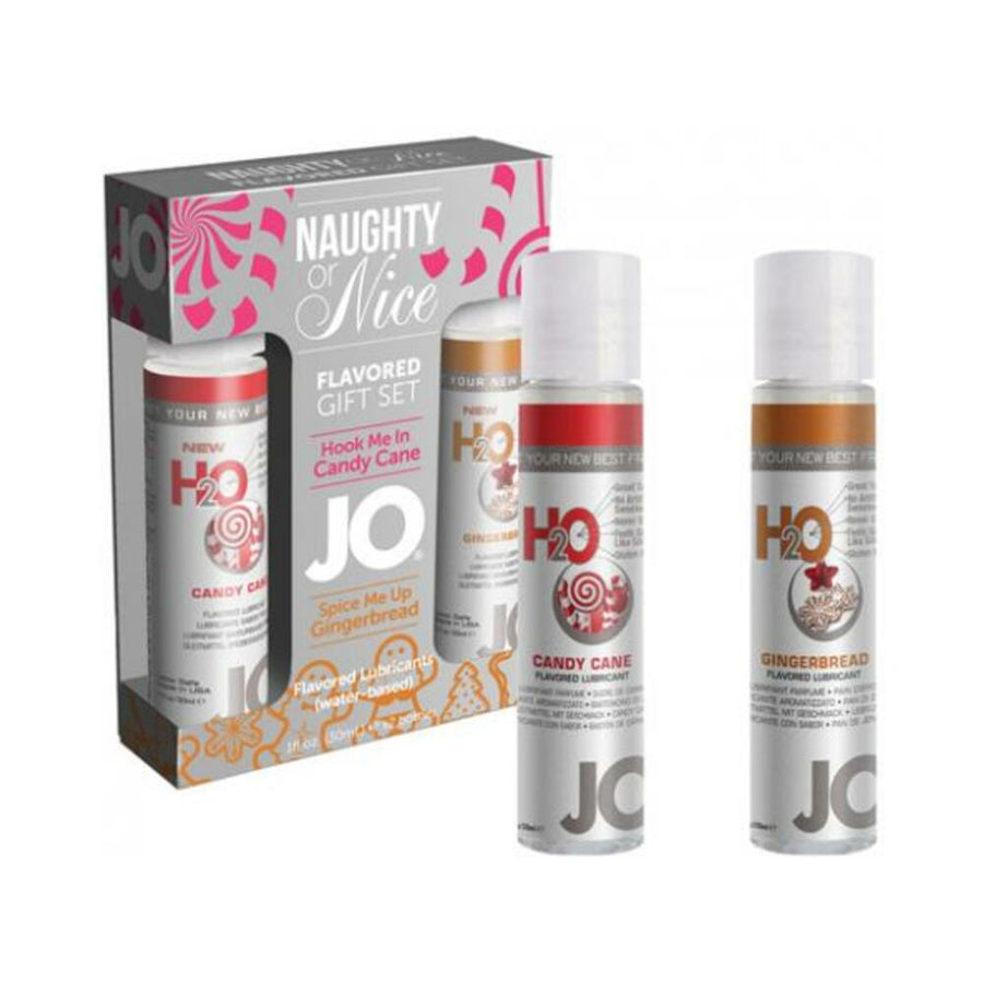 JO Naughty Or Nice Lube Gift Set Candy Cane &amp; Gingerbread-JO H2O Flavored Lubricant-Sexual Toys®