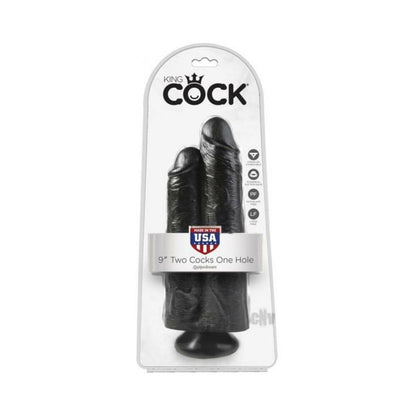 King Cock 9in Two Cocks One Hole Black-Pipedream-Sexual Toys®