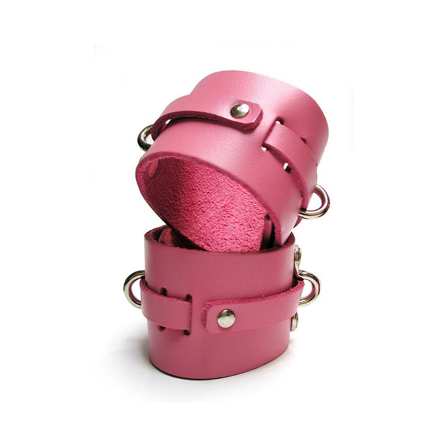 Kinklab Pink Bound Leather Ankle Cuffs-Stockroom-Sexual Toys®