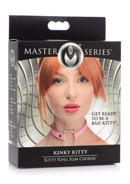 Kinky Kitty Ring Slim Choker - Pink-Master Series-Sexual Toys®